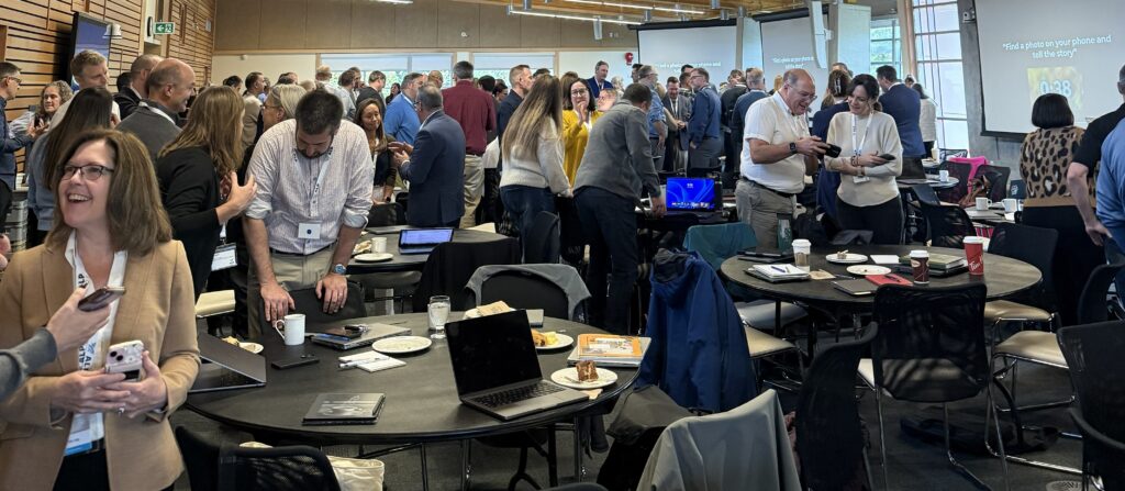 People talking in groups at the Canadian K12 Leadership Summit